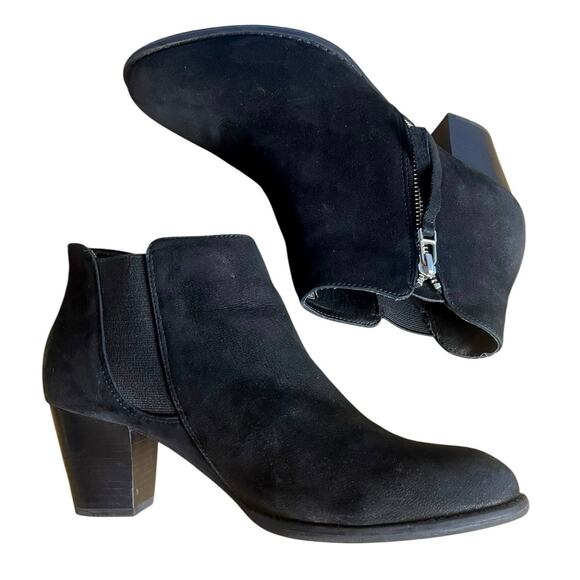 Vionic Sterling Black Suede Zip Heeled Bootie Women's Size 9.5 - Picture 5 of 8